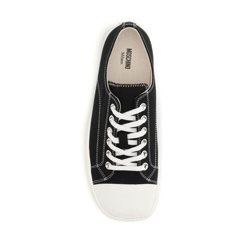 Moschino Black Cotton Low Top Sneakers