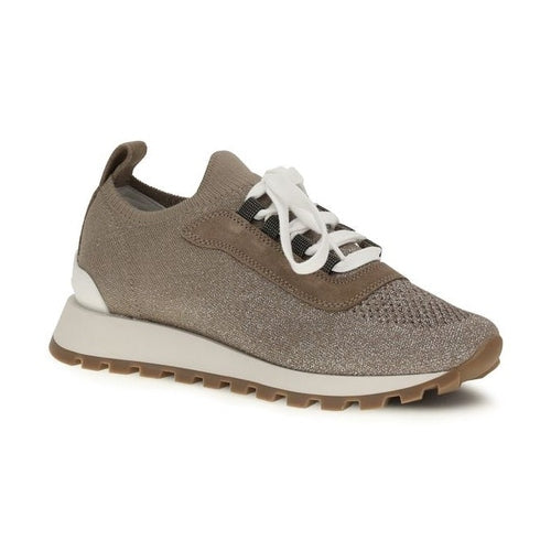 Brunello Cucinelli Beige Cotton Chunky Sneakers