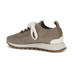 Brunello Cucinelli Beige Cotton Chunky Sneakers
