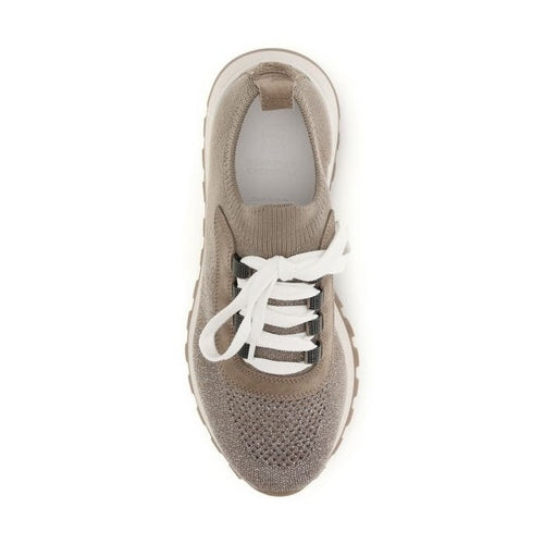 Brunello Cucinelli Beige Cotton Chunky Sneakers