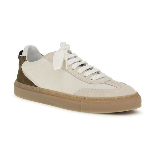 Brunello Cucinelli Beige Calf Leather Bos Taurus Low Top Sneakers