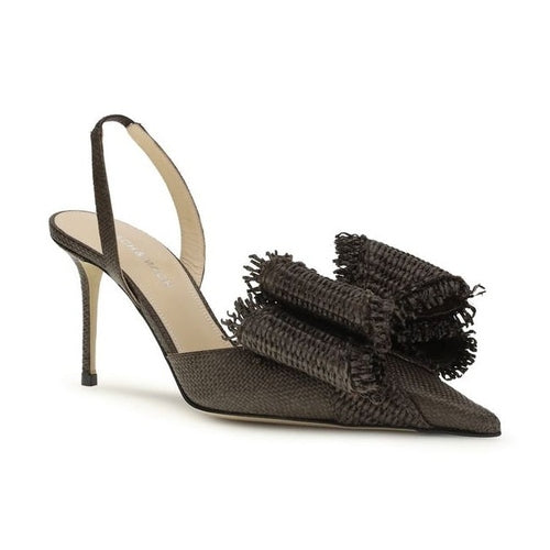 MACH & MACH Brown Raffia Platform Pumps