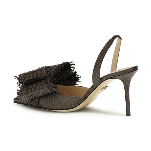MACH & MACH Brown Raffia Platform Pumps