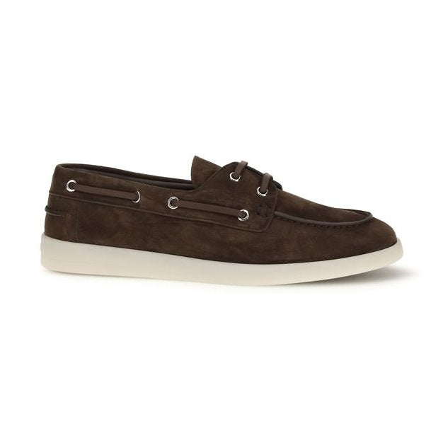 Prada Brown Calf Leather Bos Taurus Slip-On Loafers