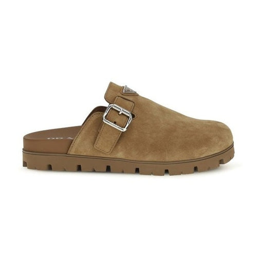 Prada Beige Calf Leather Bos Taurus Mules