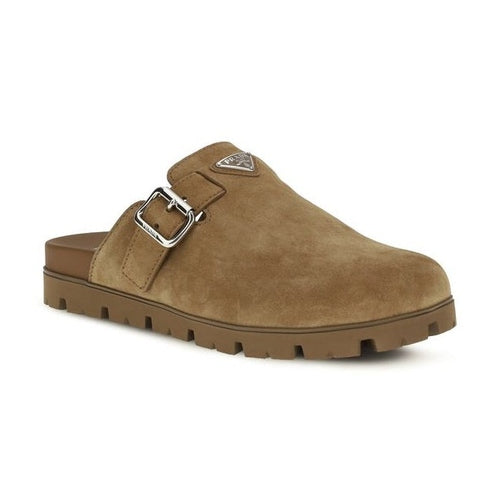 Prada Beige Calf Leather Bos Taurus Mules