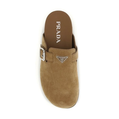Prada Beige Calf Leather Bos Taurus Mules