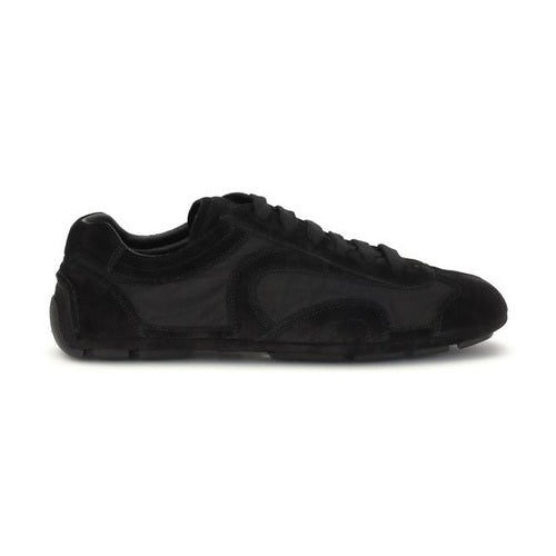 Prada Black Calf Leather Bos Taurus Athletic Sneakers