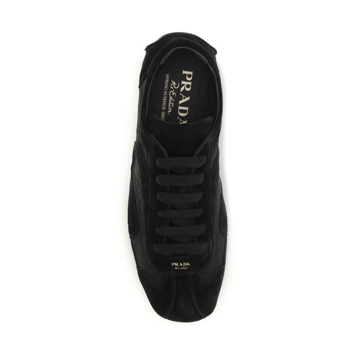 Prada Black Calf Leather Bos Taurus Athletic Sneakers