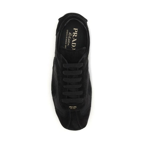 Prada Black Calf Leather Bos Taurus Athletic Sneakers
