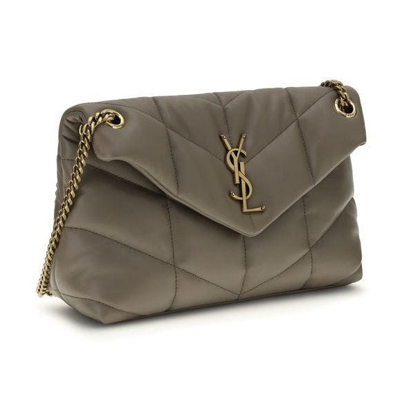 Saint Laurent Gray Lamb Leather Shoulder Bag