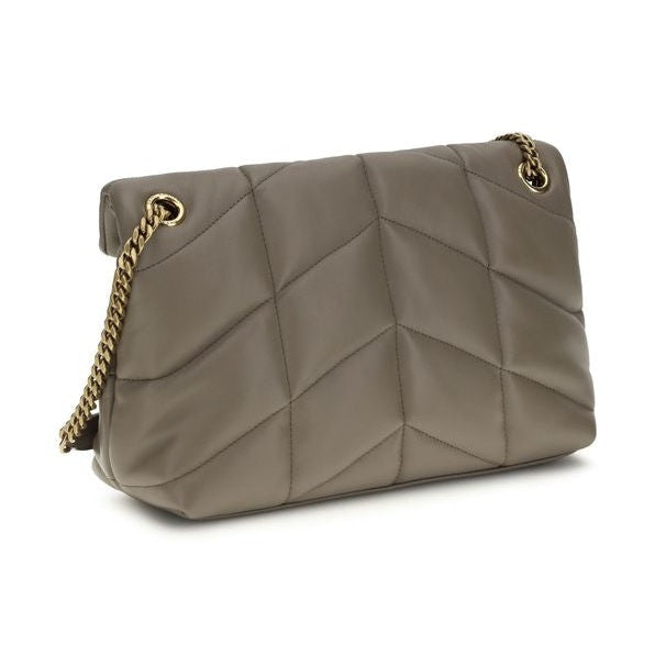 Saint Laurent Gray Lamb Leather Shoulder Bag