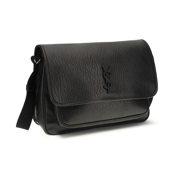 Saint Laurent Black Calf Leather Bos Taurus Shoulder Bag