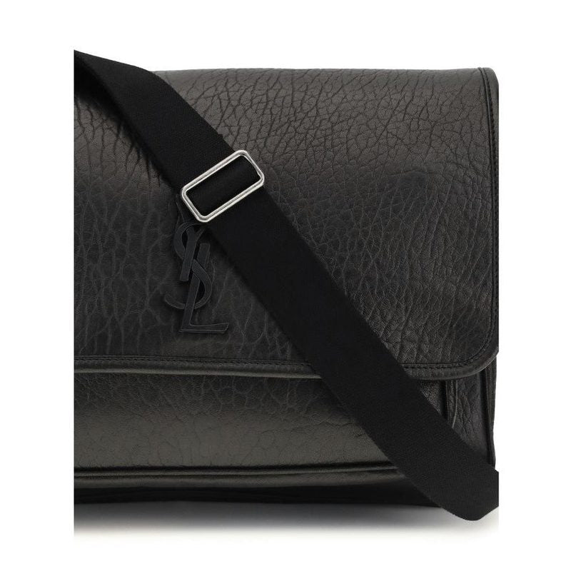 Saint Laurent Black Calf Leather Bos Taurus Shoulder Bag