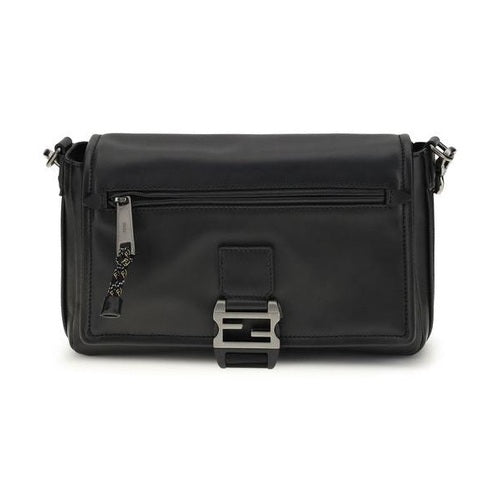 Fendi Black Calf Leather Bos Taurus Shoulder Bag
