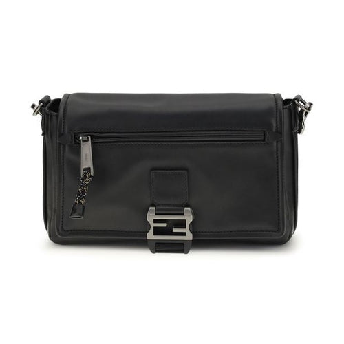 Fendi Black Calf Leather Bos Taurus Shoulder Bag