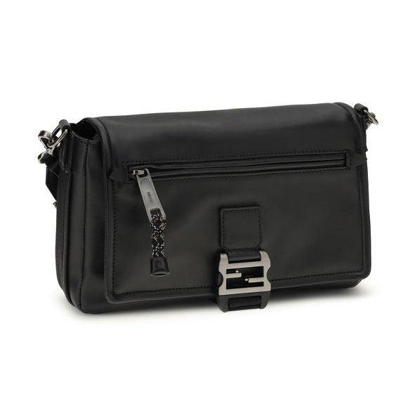 Fendi Black Calf Leather Bos Taurus Shoulder Bag