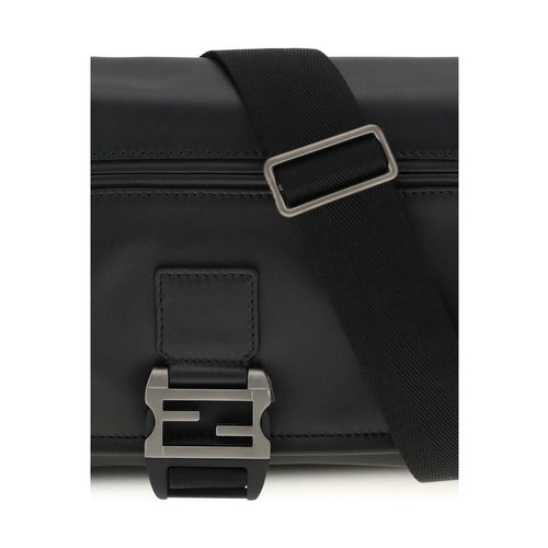 Fendi Black Calf Leather Bos Taurus Shoulder Bag