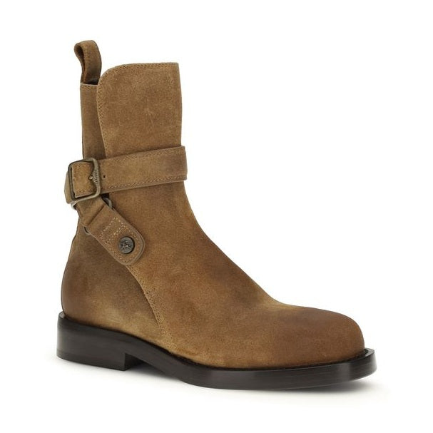 Burberry Brown Calf Leather Bos Taurus Lace-Up Boots