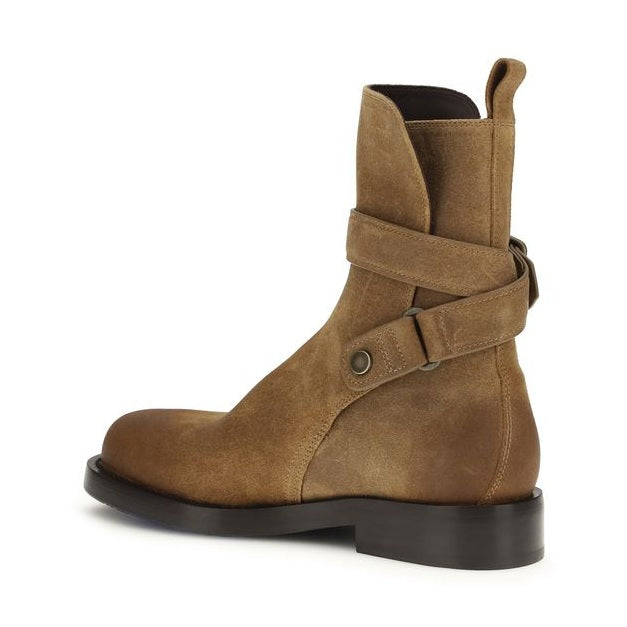 Burberry Brown Calf Leather Bos Taurus Lace-Up Boots