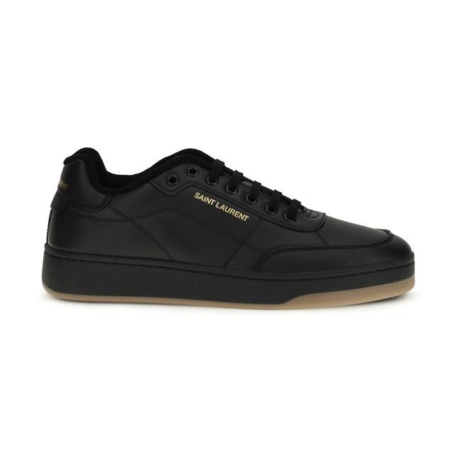 Saint Laurent Black Calf Leather Bos Taurus Low Top Sneakers