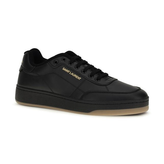 Saint Laurent Black Calf Leather Bos Taurus Low Top Sneakers