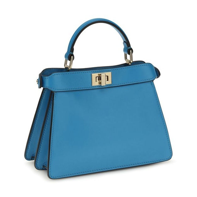 Fendi Blue Calf Leather Bos Taurus Handbag