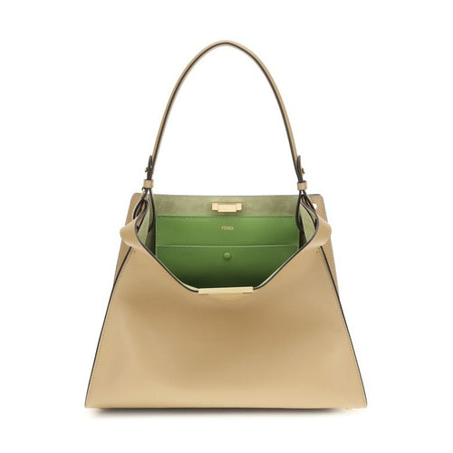 Fendi Beige Calf Leather Bos Taurus Shoulder Bag