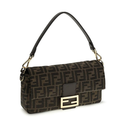 Fendi Brown Recycled Polyester Shoulder Bag
