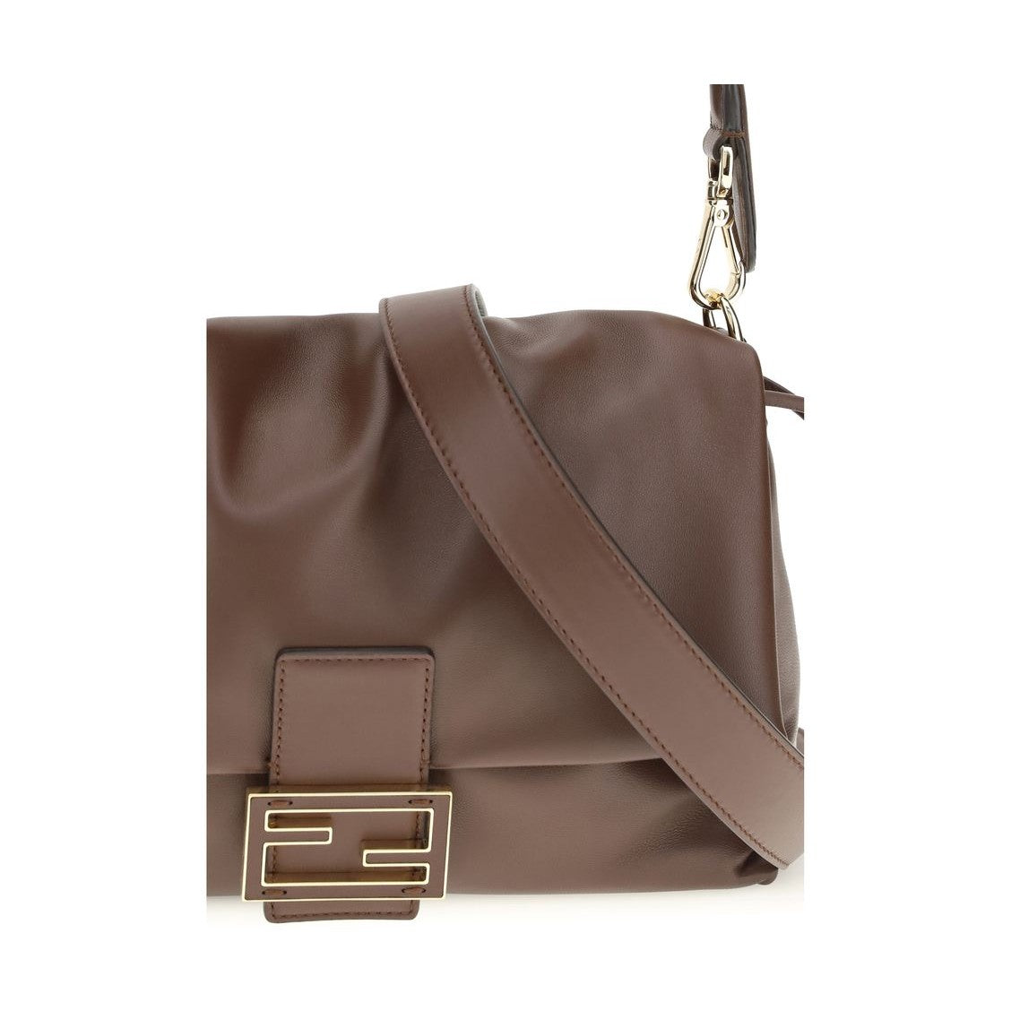Fendi Brown Calf Leather Bos Taurus Shoulder Bag