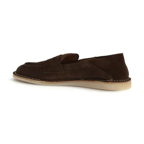 Dolce & Gabbana Brown Calf Leather Bos Taurus Slip-On Loafers