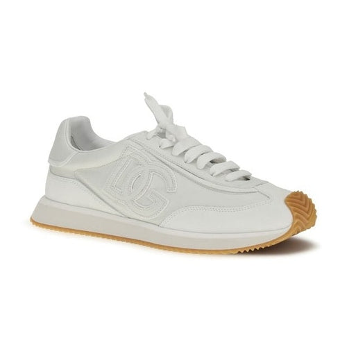 Dolce & Gabbana White Calf Leather Bos Taurus Athletic Sneakers