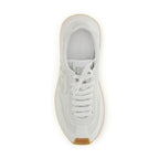 Dolce & Gabbana White Calf Leather Bos Taurus Athletic Sneakers