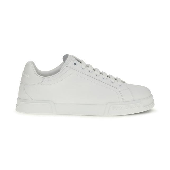 White Calf Leather Bos Taurus Low Top Sneakers