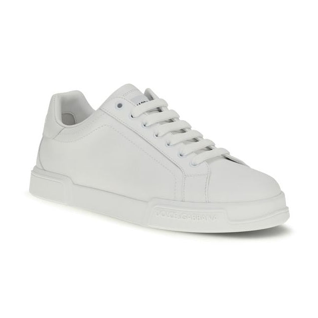 White Calf Leather Bos Taurus Low Top Sneakers