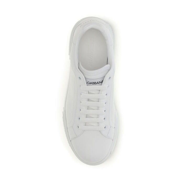 White Calf Leather Bos Taurus Low Top Sneakers