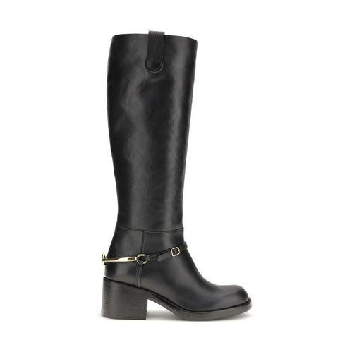 Chloé Black Calf Leather Bos Taurus Lace-Up Boots