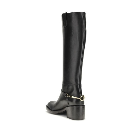 Chloé Black Calf Leather Bos Taurus Lace-Up Boots