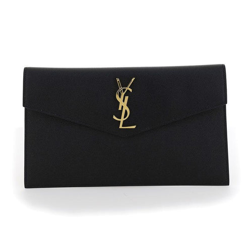 Saint Laurent Black Calf Leather Bos Taurus Clutch Bag