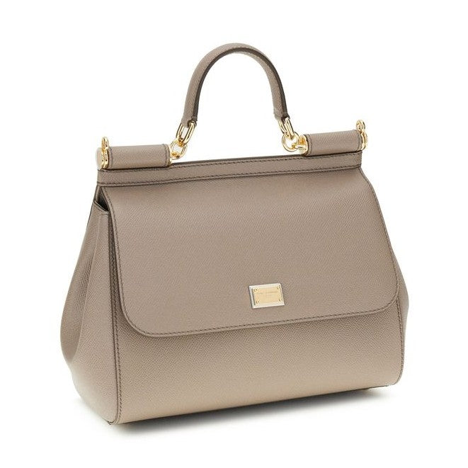 Dolce & Gabbana Gray Calf Leather Bos Taurus Shoulder Bag