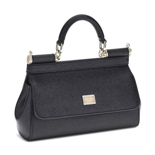 Dolce & Gabbana Black Calf Leather Bos Taurus Shoulder Bag
