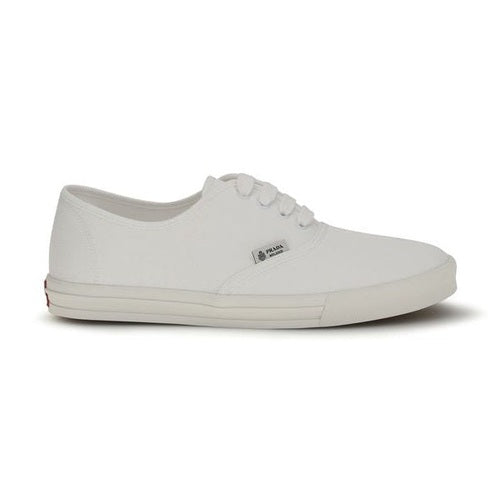 Prada White Cotton Low Top Sneakers