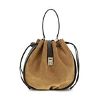 Ferragamo Brown Calf Leather Bos Taurus Backet Bag