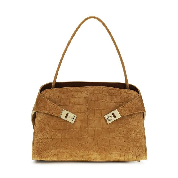 Ferragamo Beige Goatskin Shoulder Bag
