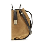 Ferragamo Brown Calf Leather Bos Taurus Backet Bag