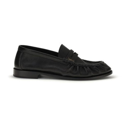 Saint Laurent Black Calf Leather Bos Taurus Slip-On Loafers