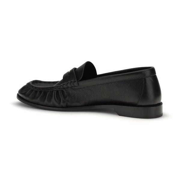 Saint Laurent Black Calf Leather Bos Taurus Slip-On Loafers
