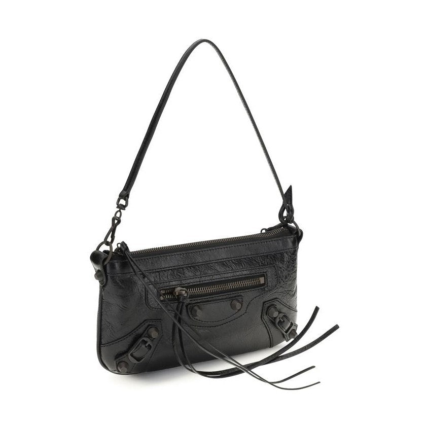 Balenciaga Black Lamb Ovis Aries Aries Shoulder Bag