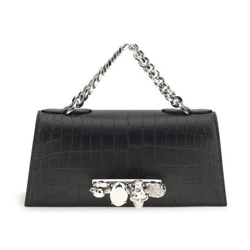 Alexander McQueen Black Calf Leather Bos Taurus Shoulder Bag