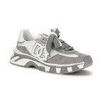 Dolce & Gabbana Gray Calf Leather Bos Taurus Athletic Sneakers